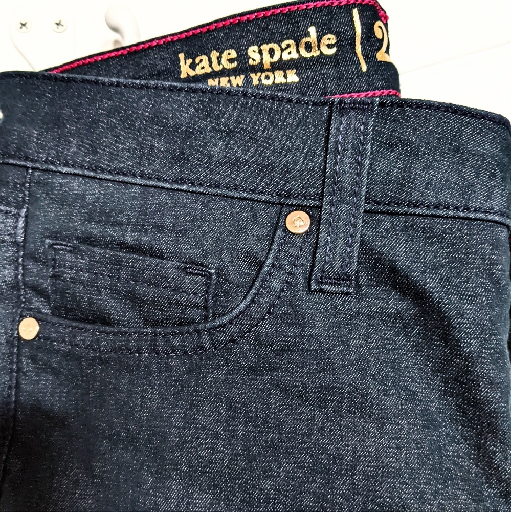Kate Spade Indigo Cute Cropped Cigarette Ankle Jeans. Sz 24. Outseam 33" HP!